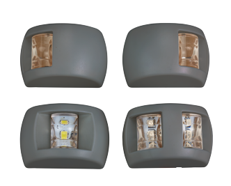 Led Positionslaterne, Steuerbord, 12v/0,6w, 112.5&deg;, Schwarzes Kunststoffgeh&auml;use, Gr&uuml;ne Linse - L4400421 - L4400421