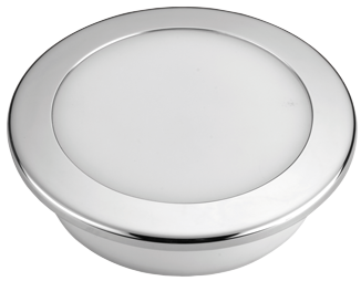 Kunststoff Led-Deckenleuchte Mit Niro Ring, &Oslash;107.8mm, Einbau, 12v/7,5w, Led 16x 5&oslash;, Warm White - L4400604 72dpi - L4400604