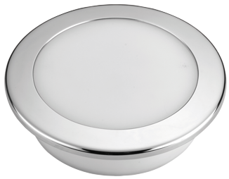 Kunststoff Led-Deckenleuchte Mit Niro Ring, &Oslash;107.8mm, Einbau, 12v/7,5w, Led 16x 5&oslash;, Warm White - L4400604 72dpi - L4400604