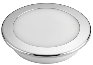 Kunststoff Led-Deckenleuchte Mit Niro Ring, &Oslash;155mm, Einbau, 12v/9,3w, Led 26x 5&oslash;, Warm White - L4400605 72dpi - L4400605