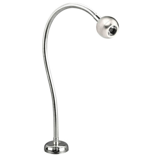 Flexible Led-Kartenleselampe, Messing-Verchromt, 8-30v/1,2w, Led 1x 1w, Warm White, Mit Schalter - L4401326 72dpi - L4401326