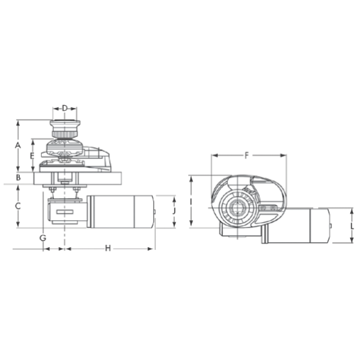 Lofrans Windlasses Ankerwinde Vertikal, Modell 'Project X1', 6mm, 12v, 500w, Ohne Spillkopf - Lofrans x1 dimensions - 72206