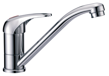 Verchromter 1-Hebel-Mischhahn, Mit Schwenbarem Auslauf, Anschluss 3/8", 140x78x113mm - N0114201 72dpi - N0114201