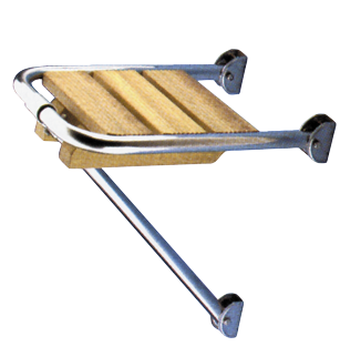 Niro Mini Badeplattform Mit Holzlatten Aus Teak, Abm. 270x360mm, 1x St&uuml;zen, Rohr &Oslash;25mm - S1900027 72dpi - S1900027